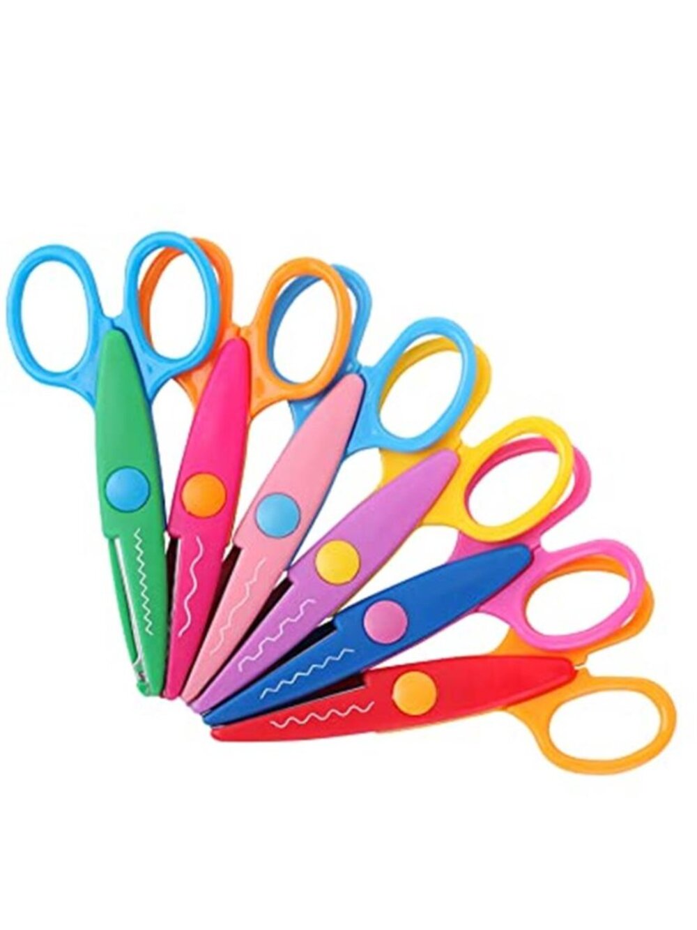 Craft Scissors Decorative Edge, 6 Pack, Bright, Zig Zag Scissors for